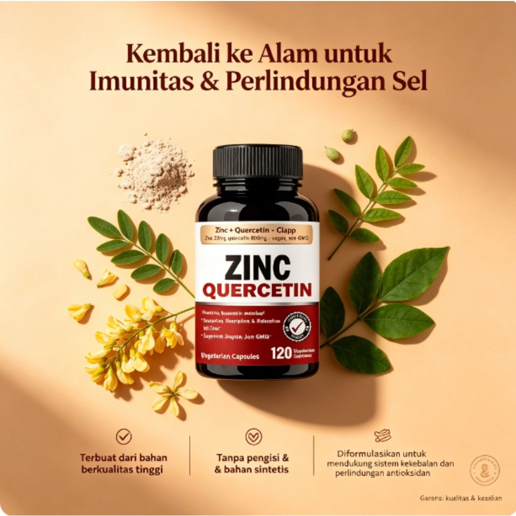 Quercetin Zinc 120 Kapsul 22mg Quercetin Zinc 800mg Mendukung Kekebalan dan Jantung ly61731