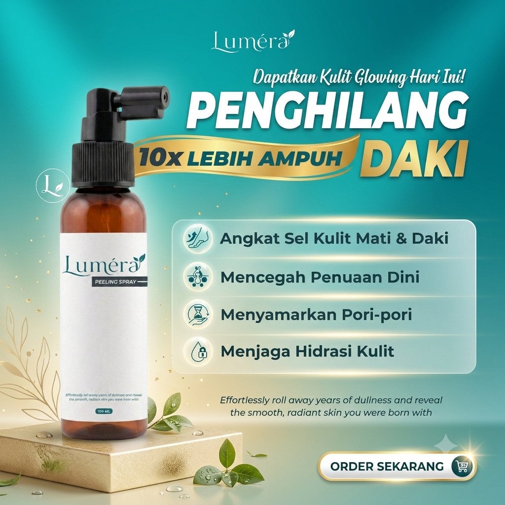 Lumera Peeling Spray Perontok Daki & Kulit Mati - Penghilang Daki Pemutih Leher dan Selangkangan