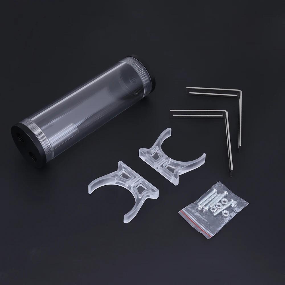 160x50mm Water Cooling Tank G1/4 PC Water Tank Reservoir Acrylic Cylinder Water Reservoir for Comput
