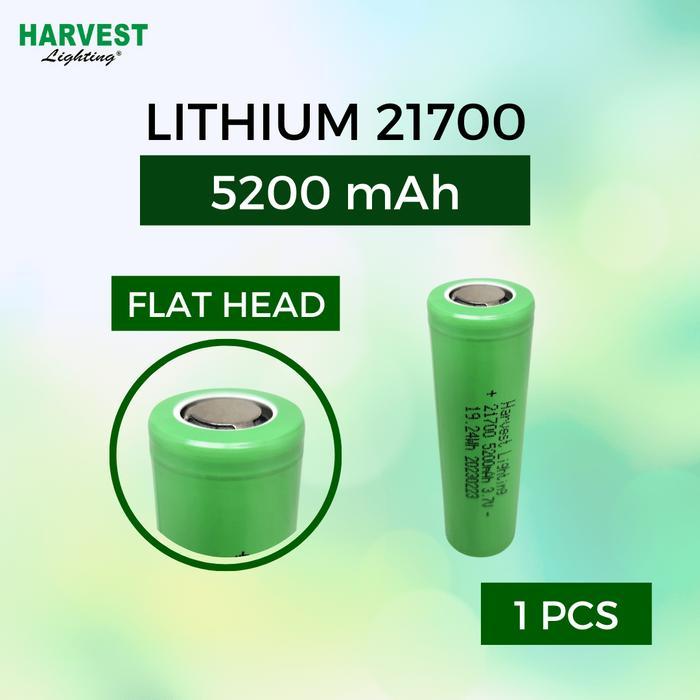 Battery 21700 Harvest Lighting Authentic 5200mAh Baterai Original - Flat 21700