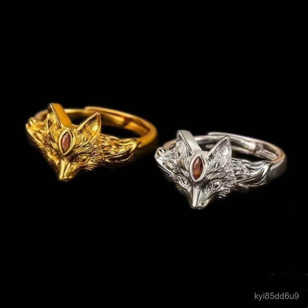 Cincin Rubah Ekor Sembilan Vintage Uniseks Serbaguna