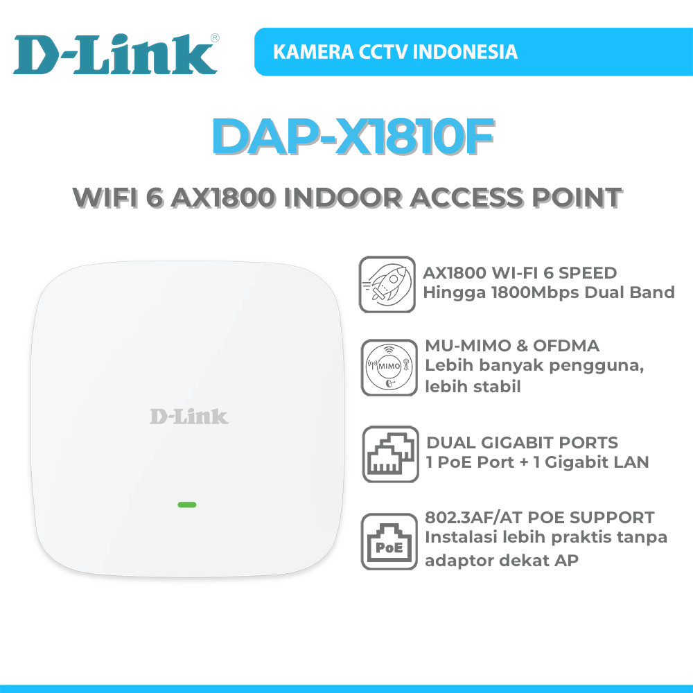 D-LINK DAP-X1810F WIFI 6 AX1800 INDOOR ACCESS POINT
