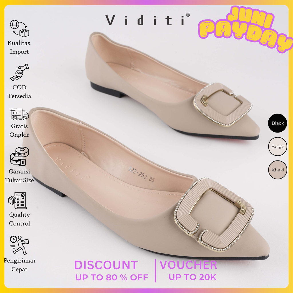 Viditi Oriana Flat Shoes | Sepatu Import Wanita | Kerja | Kuliah | Kantor | Lepes