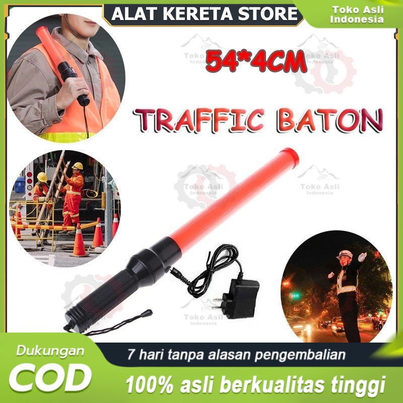 COD 54cm Polisi Bunyi Baton Lalu Lintas Tongkat Parkir Nyala Lampu Besar Charge Dan Tidak Ada Senter