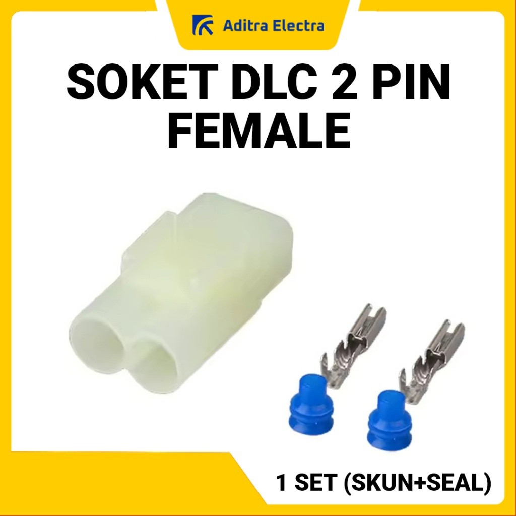 Soket DLC 2 Pin Female Putih 1 Set - Soket DLC Honda ADV PCX Waterproof