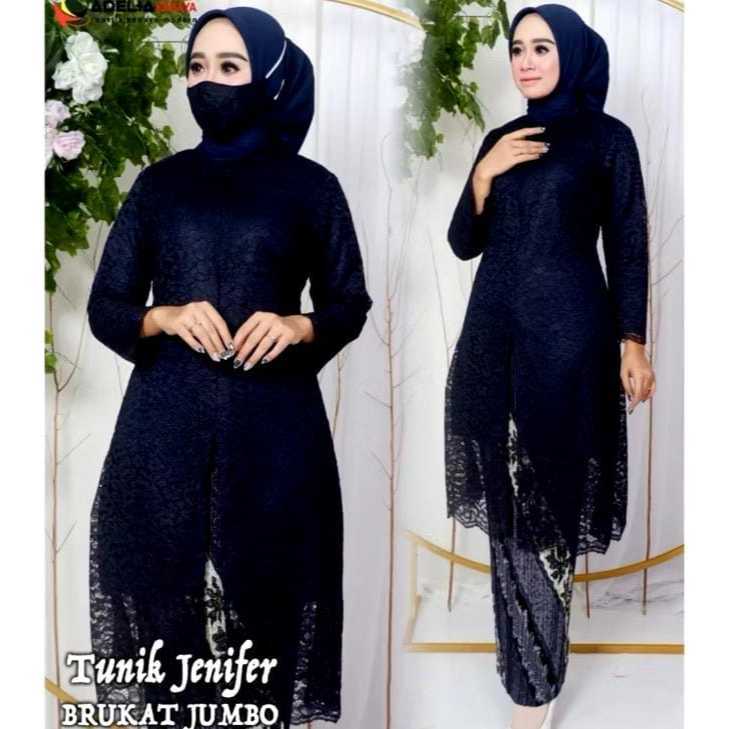 Tokyo Basic   - Set Kebaya Tunik Brukat Terbaru Pakaian Wisuda Seragam Nikahan Pesta Busui Friendly
