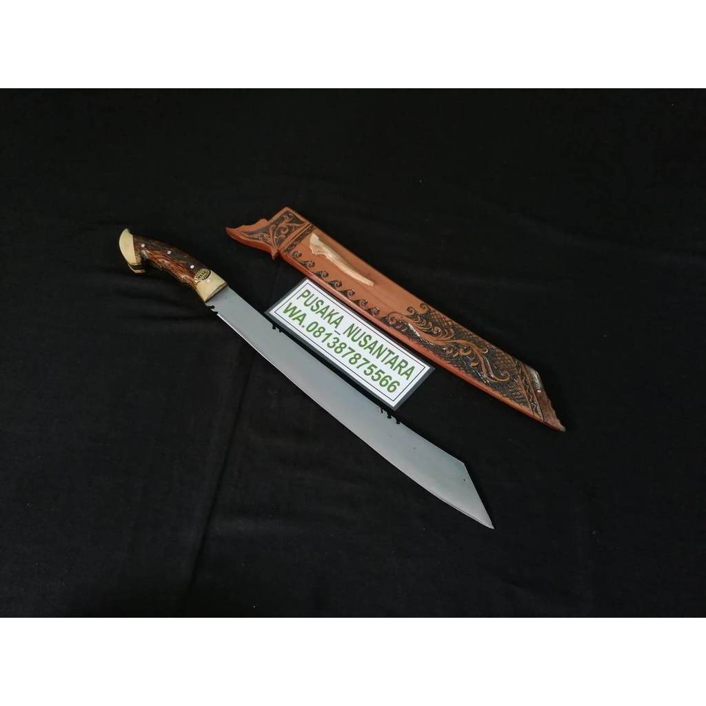 Golok Patimura zelsa pemotong kayu fulltang baja per motif ukiran panjang