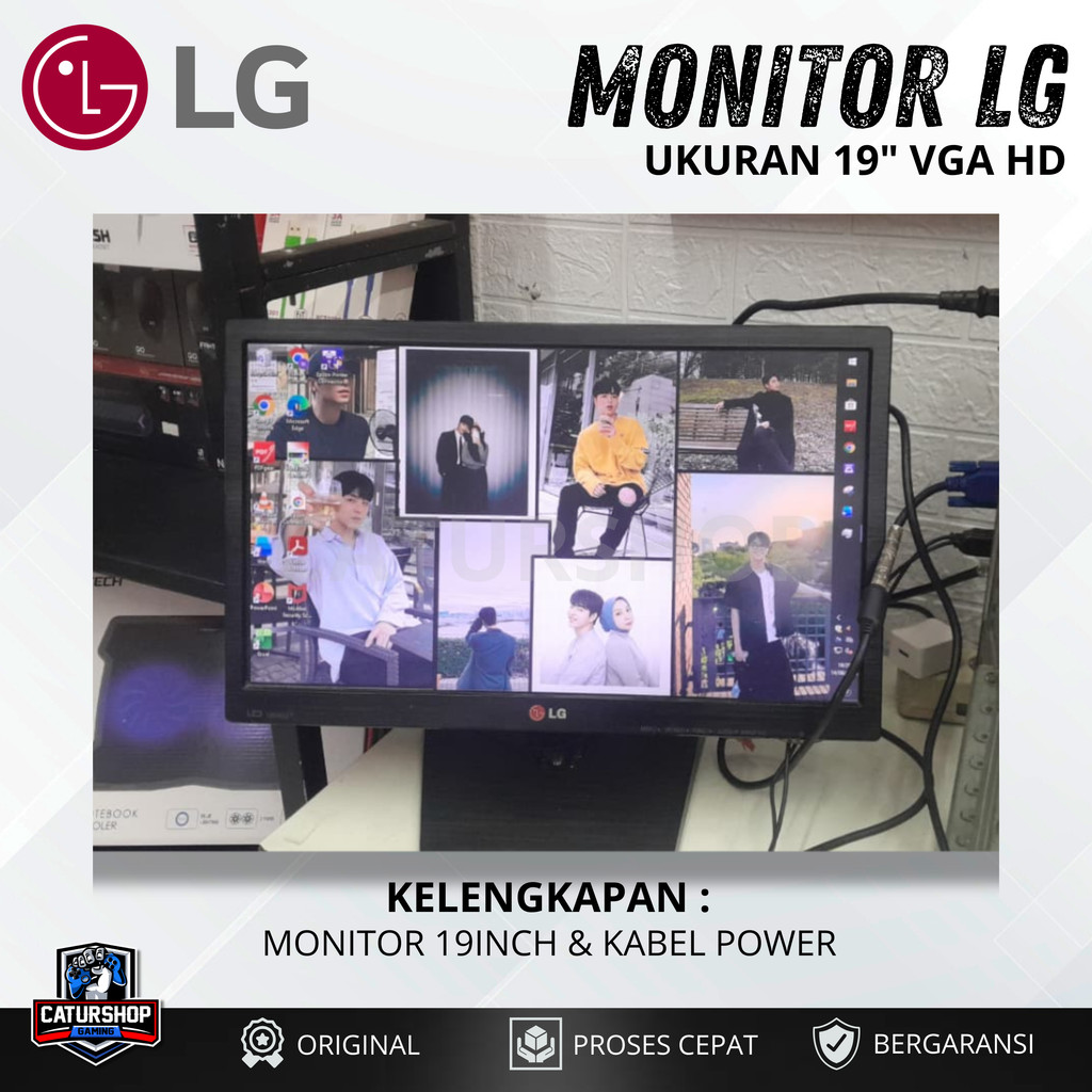 Monitor LG 19 Inch VGA HD Second Normal Original | Monitor Komputer Bekas