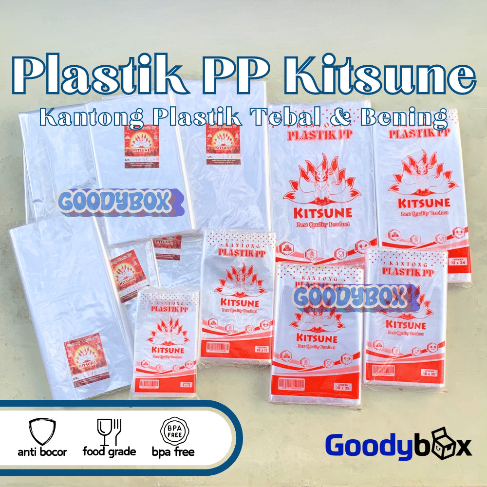 GoodyBox - Plastik PP Kitsune Bening 0.3mm Plastik Es Jajan Gorengan Kantong Laundry Wadah Snack