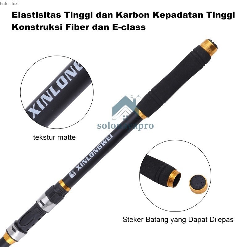 SALEJoran Pancing Carbon Fiber Sea Fishing Rod 2.1M-3.6M/7 Tongkat Stik Pancing 3.6Meter Stick Panci