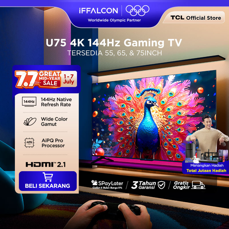 iFFALCON by TCL U75 NEW Series Google TV Smart Digital - Gaming TV - 144Hz Native Refresh Rate - 288