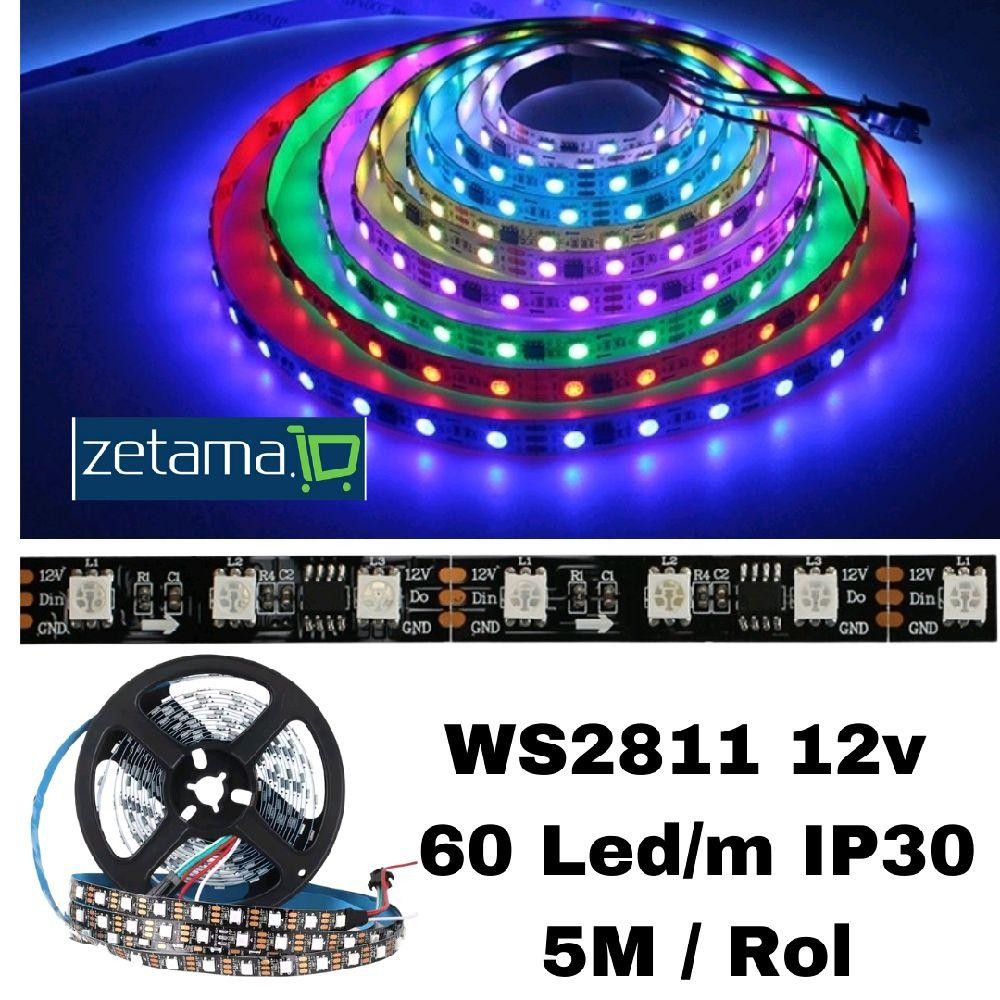 Led Strip Ws2811 12V 60led/m Rgb Chip Running 3pin 5m/roll