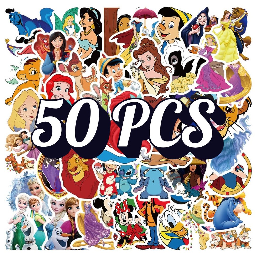 

Sticker Pack Disney Mix 50 PCS | Stiker Mermaid Aesthetic Waterproof untuk Dekorasi Laptop, HP, Buku