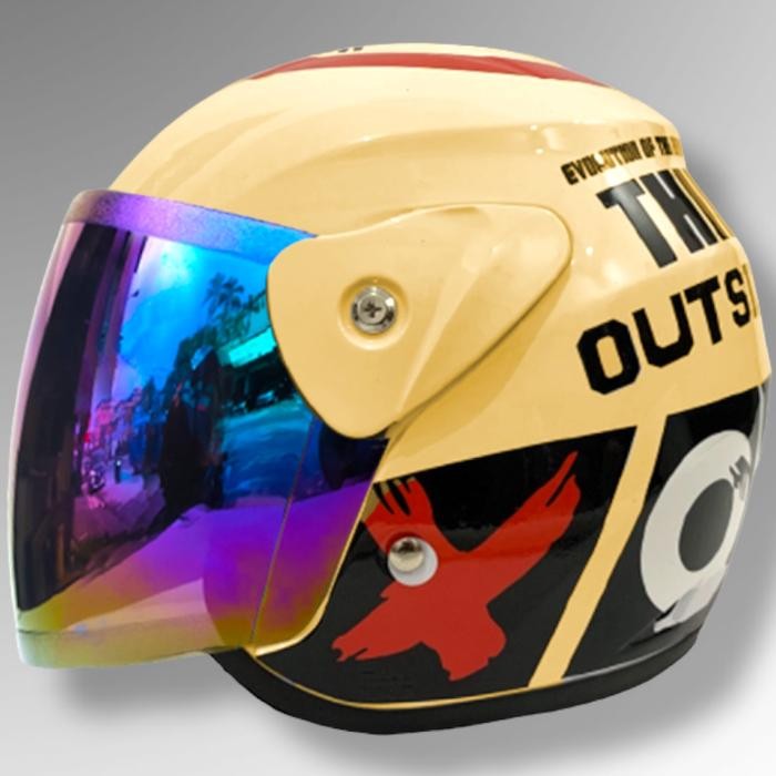 HELM MOTOR DEWASA HALF FACE MOTIF NOUVO OUTSIDE SEPERTI HELM GM EVOLUTION KUALITAS PREMIUM - BUKAN H