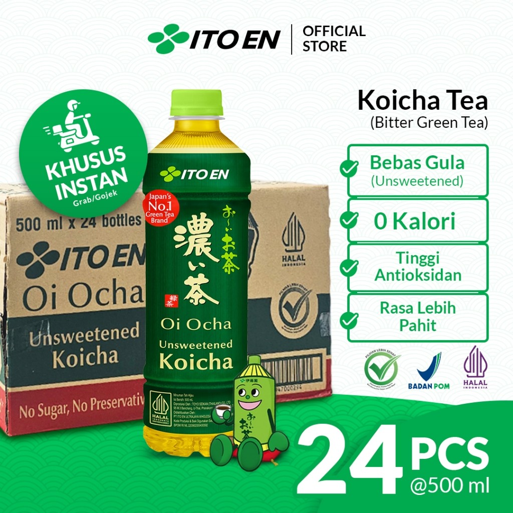

ITO EN Koicha Green Tea No Sugar 500ml 24 pcs - 1 Box / 1 Ctn / 1 Dus - Khusus Instant
