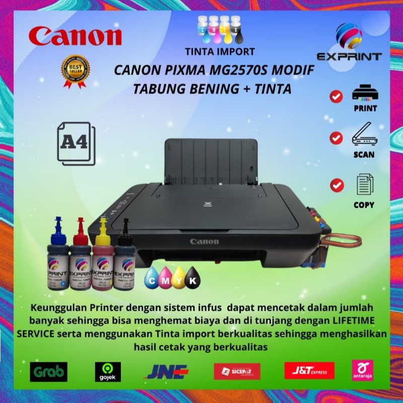 

Printer Canon Pixma MG2570s All in One+Infus Tabung Transparant