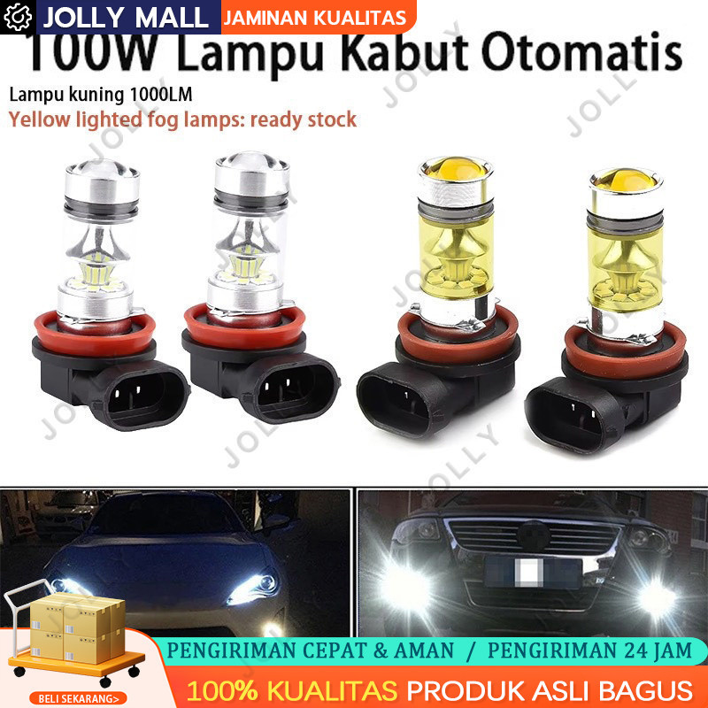 2pcs Mobil Led Lampu Kabut Led H11 H8 4300K 100W 1500LM Super Terang Warna Kuning PUITH Lampu Led Su