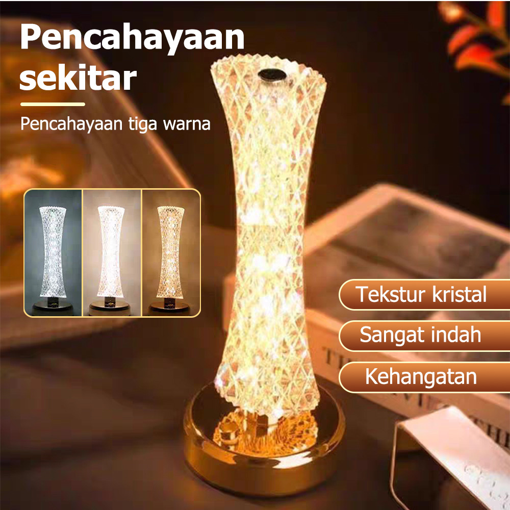 Lampu Kamar Meja Mewah Pajangan Kristal Pajangan Tidur Dekorasi