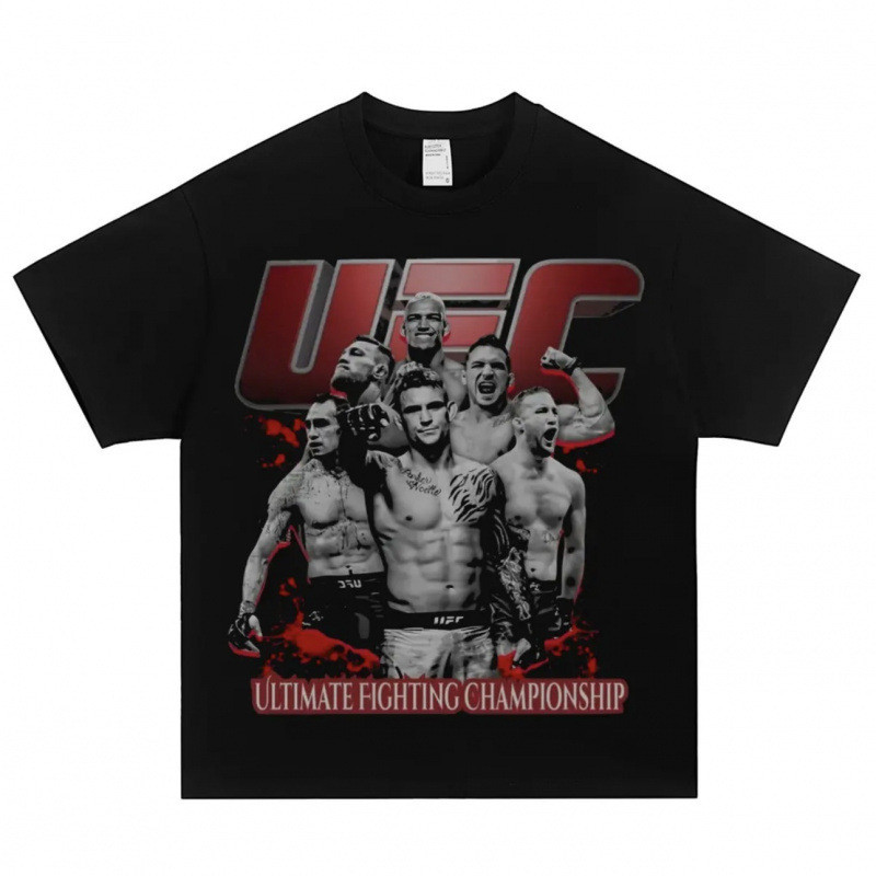 COD Oliveira Conor T-Shirt Cetakan Potret UFC Lengan Pendek Pertarungan Atasan Leher Bulat Pria