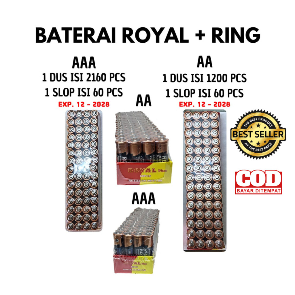 

[60 PCS] Baterai A2 / AA Besar Kecil - 1.55V - Baterai Jam Dinding Mainan Anak - Battery Batu Batre Batere Anti Bocor - Tahan Lama Kalkulator,