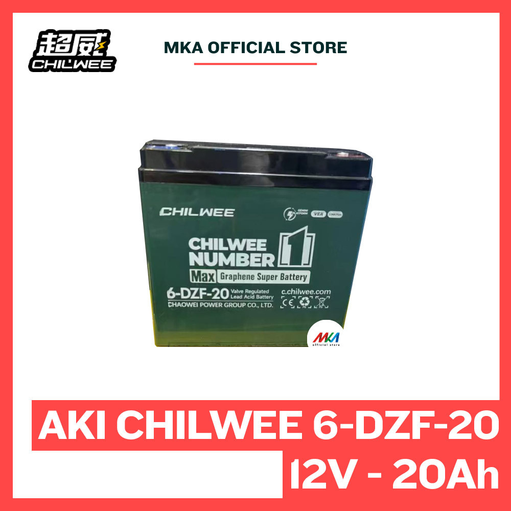 Aki Sepeda Listrik CHILWEE 6-DZF-20 / 6DZF20 - Baterai Sepeda Listrik  ; 12V - 20AH new