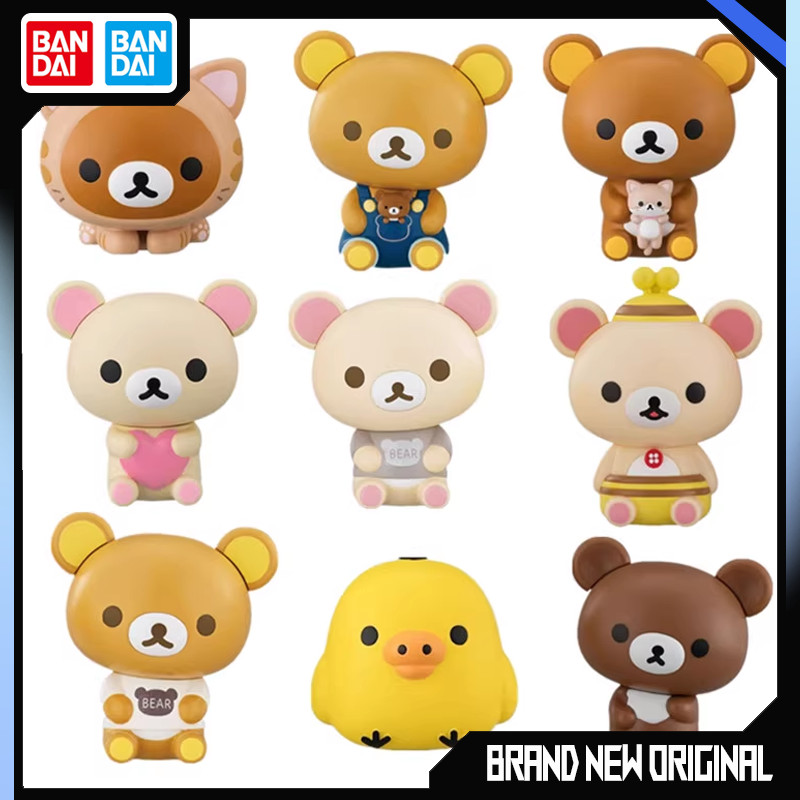 BANDAI Rilakkuma Action Figures Model Kiiroitori Honey Tea Bear Cow Milk Bear Little Bear Gashapon P