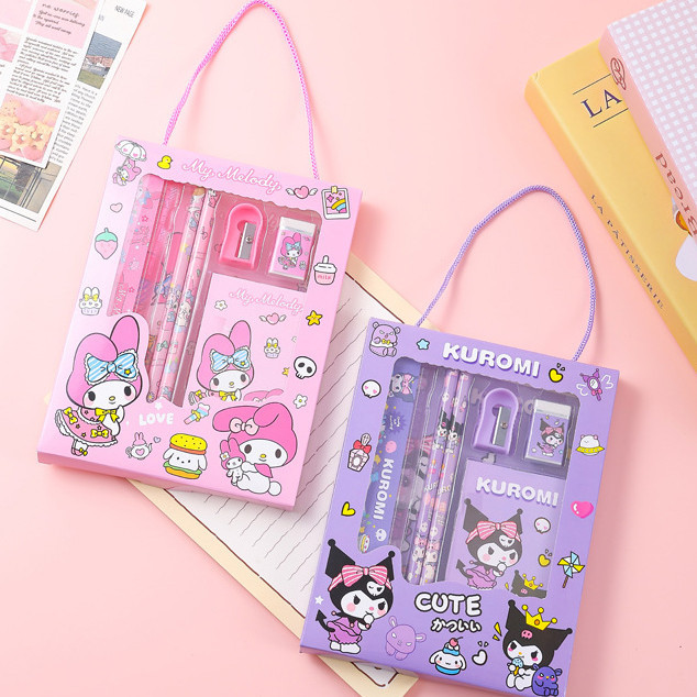 

-JOJU- STATIONERY SET 7 IN 1 ISI PENSIL, PENGHAPUS, RAUTAN, KOTAK PENSIL, PENGGARIS DAN BUKU MINI