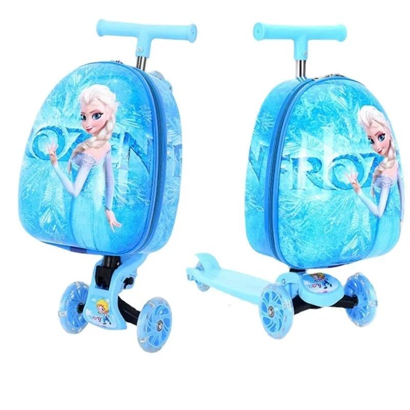 sney travel suitcase on wheels cartoon lovely  ildren's Trolley Case carry on Scooter rolling luggag