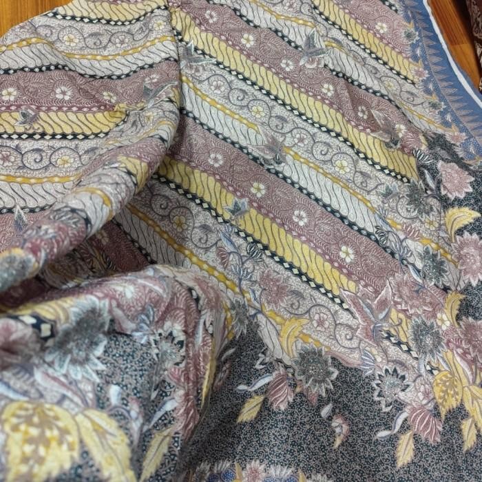 kain batik dobby motif pesisiran parang warna soft natural kuning muda