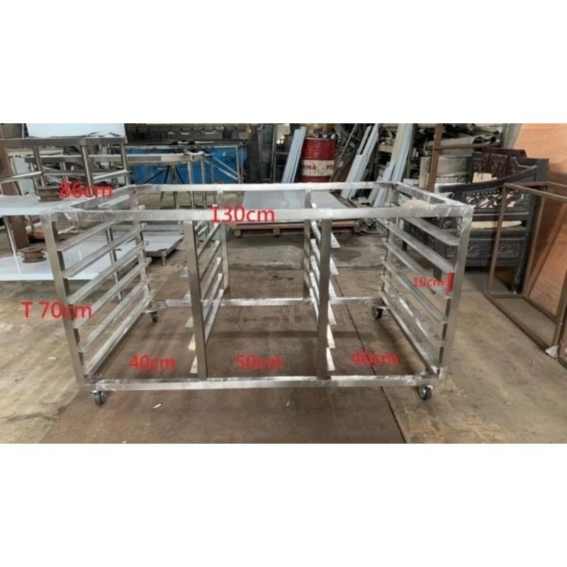 Kaki Meja Trolley Untuk Oven Deck | Meja Oven Listrik | Meja Oven | Troly Oven Listrik