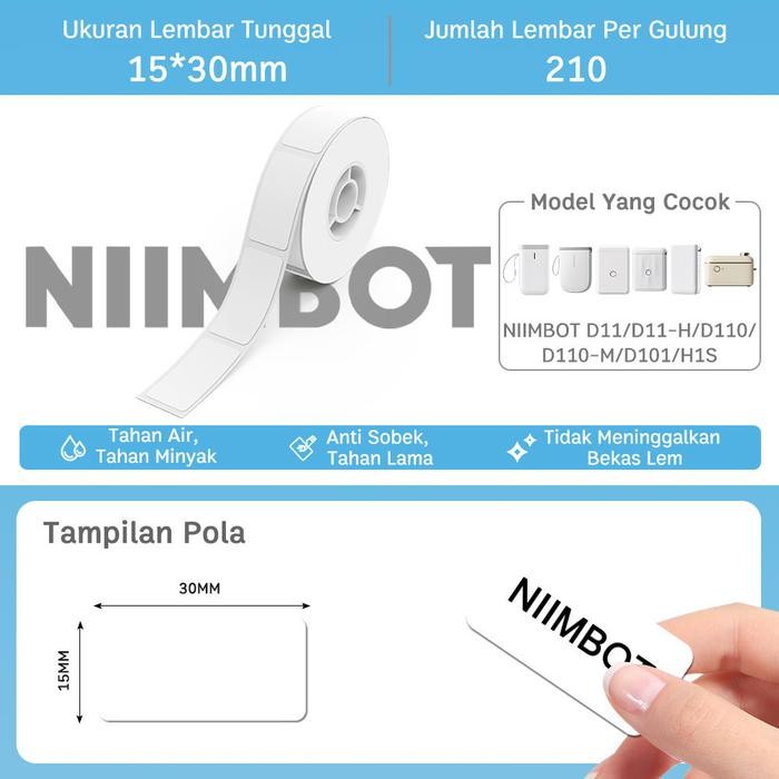 

Sale Niimbot D11/D110/D101/H1S/D11H/D110M Stiker Kertas Label Termal Tahan Air Tahan Minyak Dan Tahan Air Mata Putih Murni - Putih15*30mm Tbk