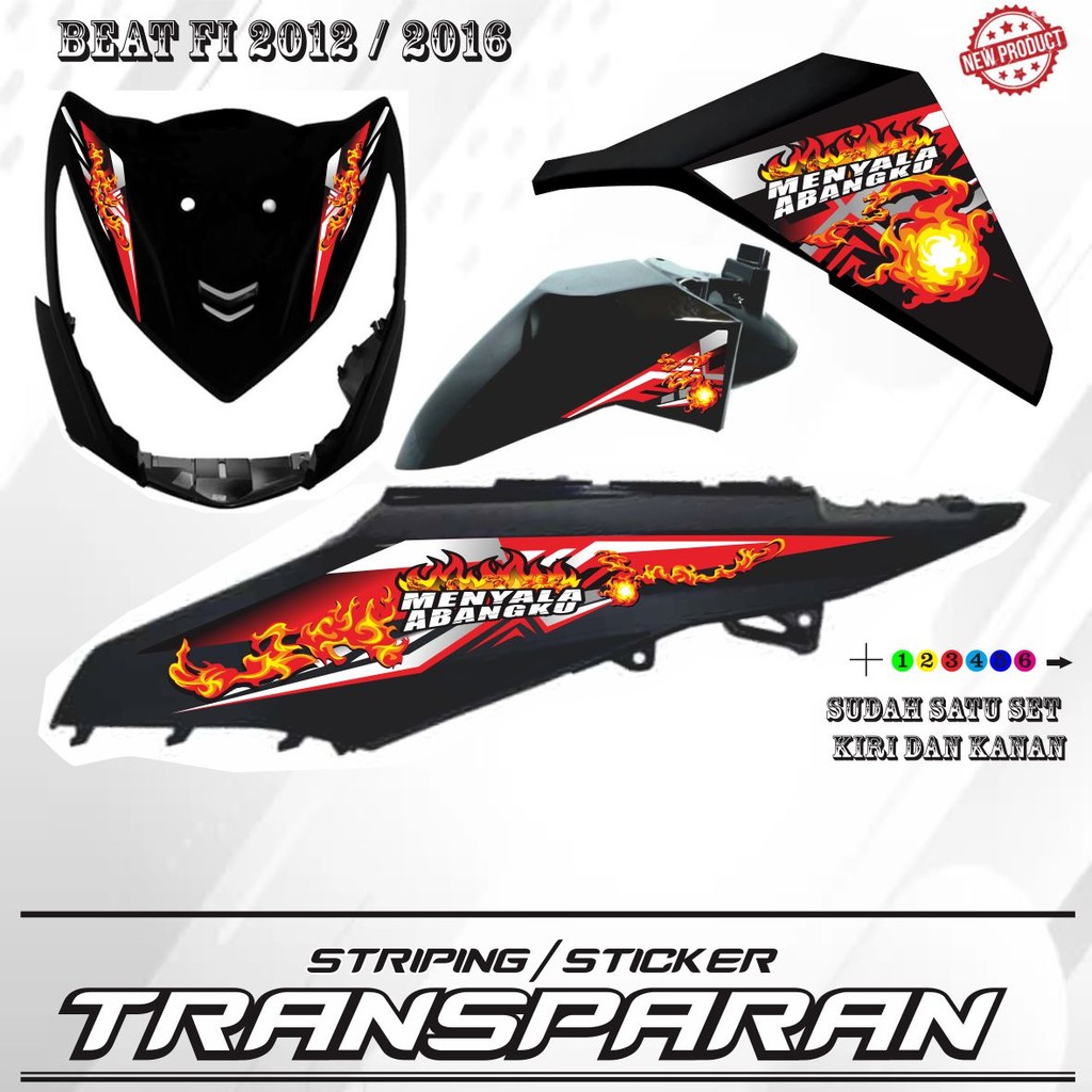 STIKER VARIASI TRANSPARAN UV BEAT FI VARIASI KEREN LIS BEAT FI