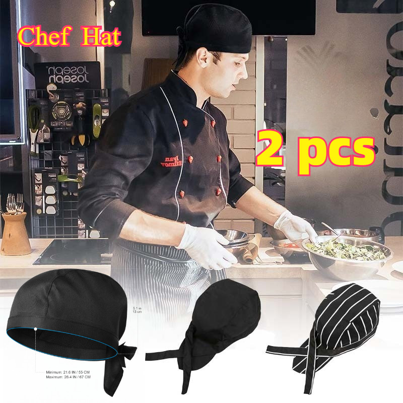 2 pcs Topi Koki Cantik Topi Pirate Chef Fashionable Pirate Hat Koki Dapur Unik Tableware/Topi Chef J