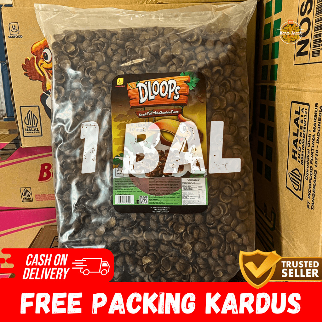 

[ 1BAL ] Dloops Chocolate Chips / Sereal Rasa Coklat Premium / Camilan Snack Kiloan Murah -K