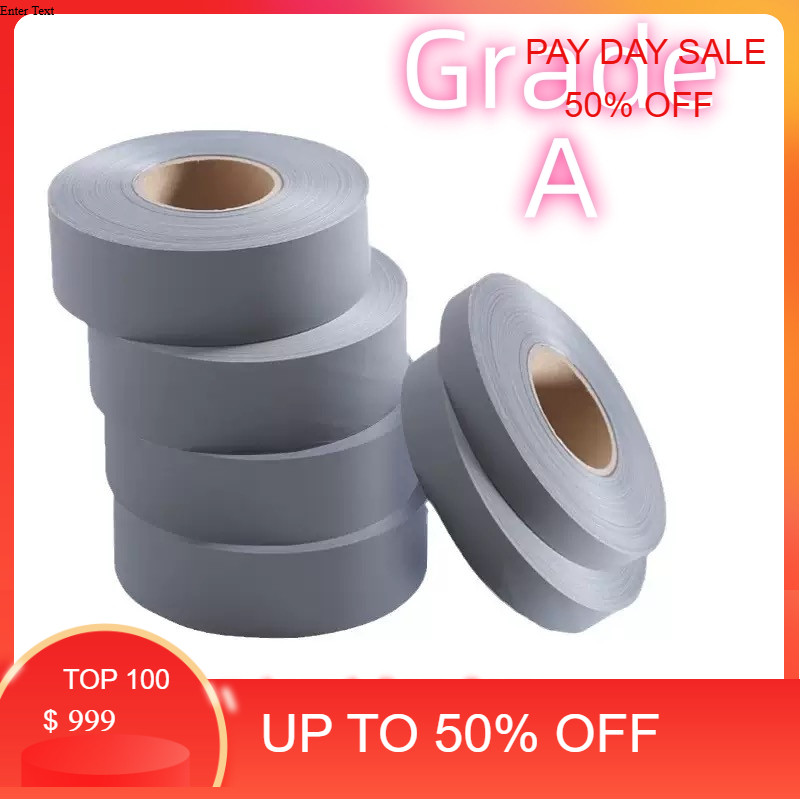 

Pita Scotlight Scotlite Skotlet Kain / Pita Reflective Kain Grade A abu-abu Lebar 2.5cm 5cm 200mtr/roll