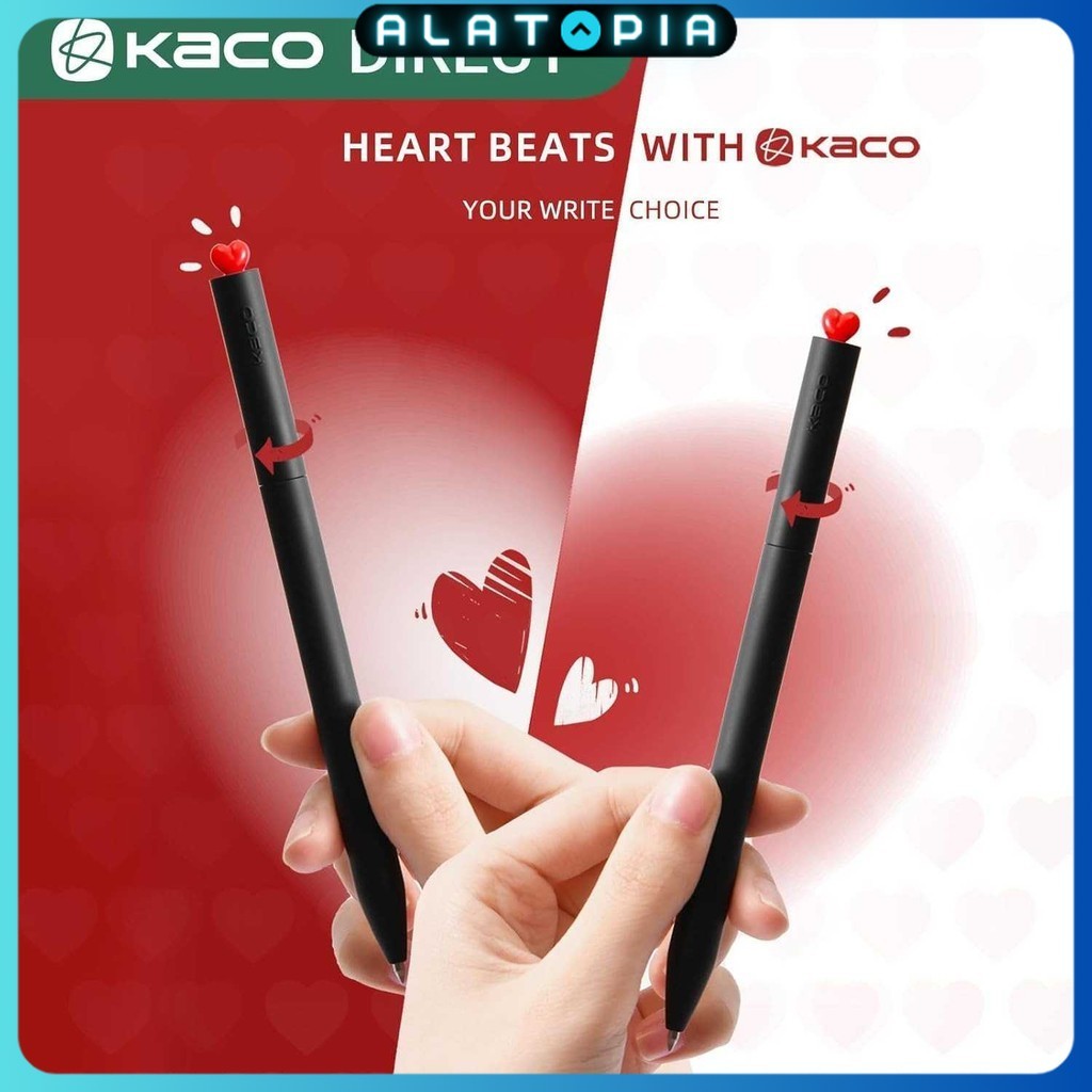 

Kaco Pena Pulpen Gel Dual Ballpoint Black Ink Heart Deco 0.5mm 1 PCS - K1055