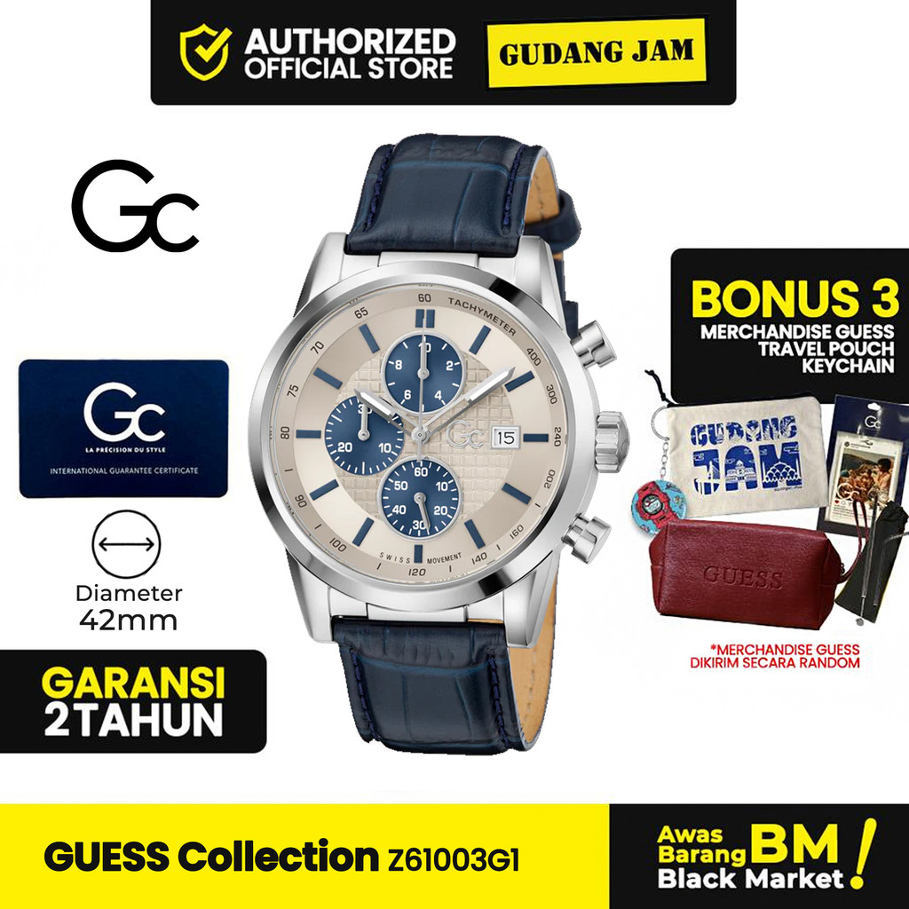 Jam Tangan Pria Guess Collection GC Z61003G1 Gallant Chrono Blue