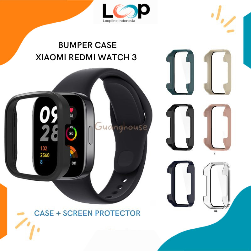 Loopline Case Redmi Watch 3 Bumper Case Xiaomi Redmi Watch 3 Screen Protector Guard PC for Redmi Wat