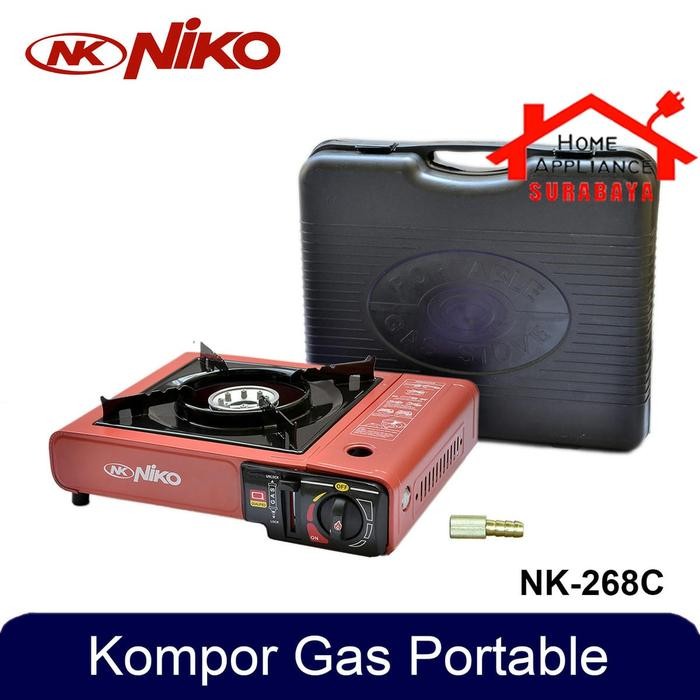 Kompor Camping Portable Niko  + KOPER 2 IN 1 NK 268 / NK268 / NK 268 C - MERAH
