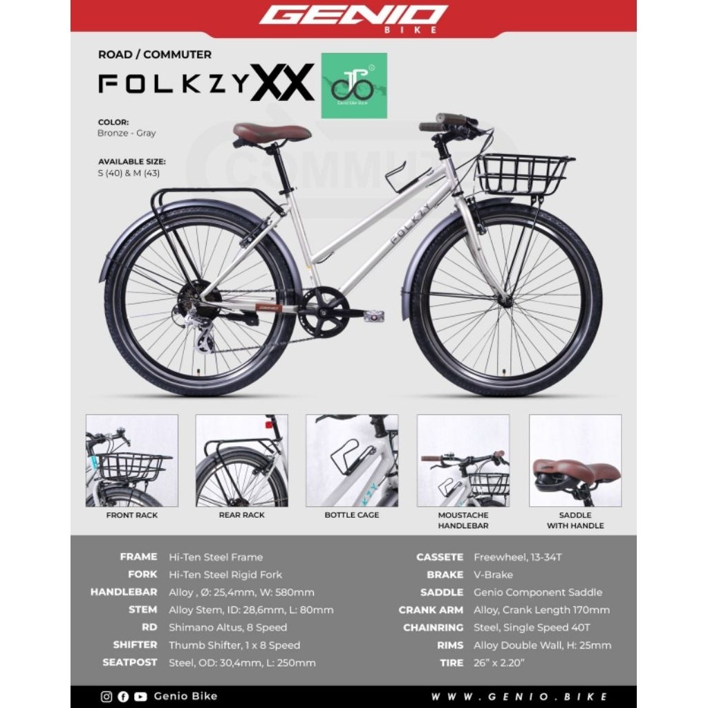Sepeda Touring Gravel Genio FOLKZY XX Terbaru Road Commuter