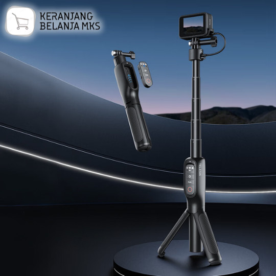 Tripod Kamera Aksi Tongsis Monopod Power Bank Bluetooth Remote