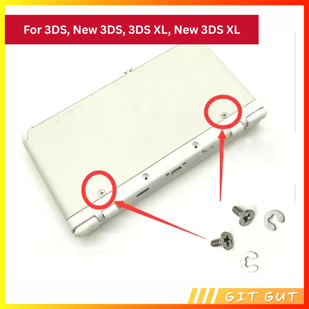 Nintendo 3DS / 3DS XL / New 3DS / New 3DS XL Back Shell Cover Screw Sekrup Mur Baut Replacement