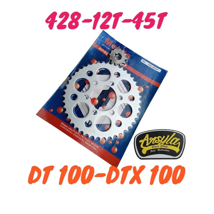 gear gir set Yamaha dt 100 dt100 DT 100 DTX  12T-45T-428