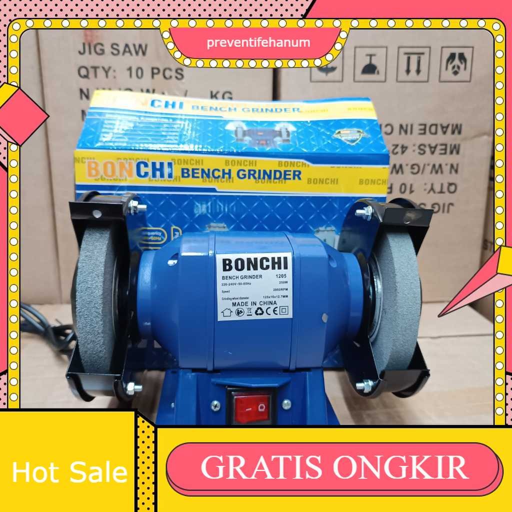 Gerinda Duduk 5 inch Bonchi Mesin Gerinda Duduk Inch Bench Grinder 5 inch Grinda Duduk 250 watt