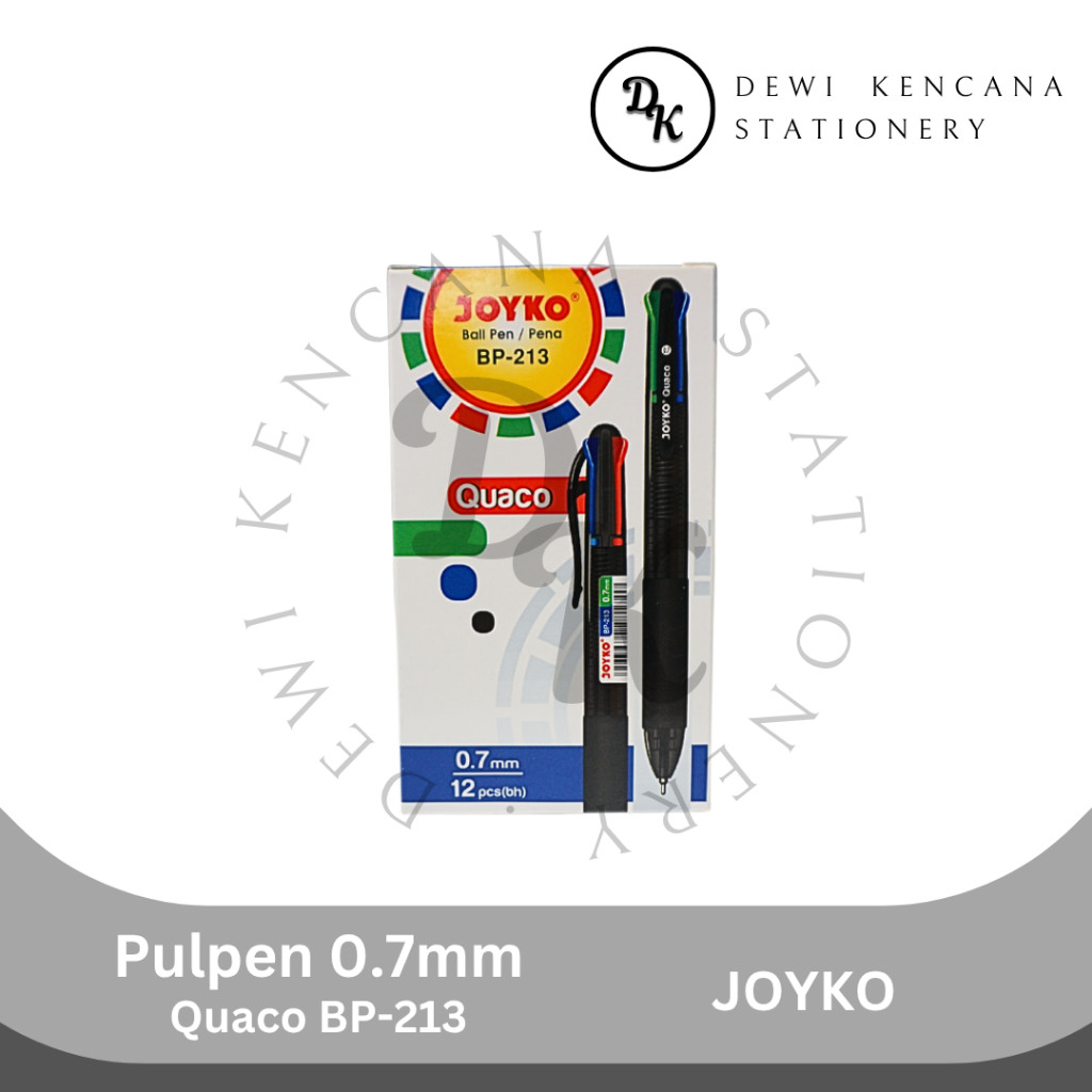 

Joyko Pulpen Quaco 0.7mm BP-213 4 Warna 1 Lusin