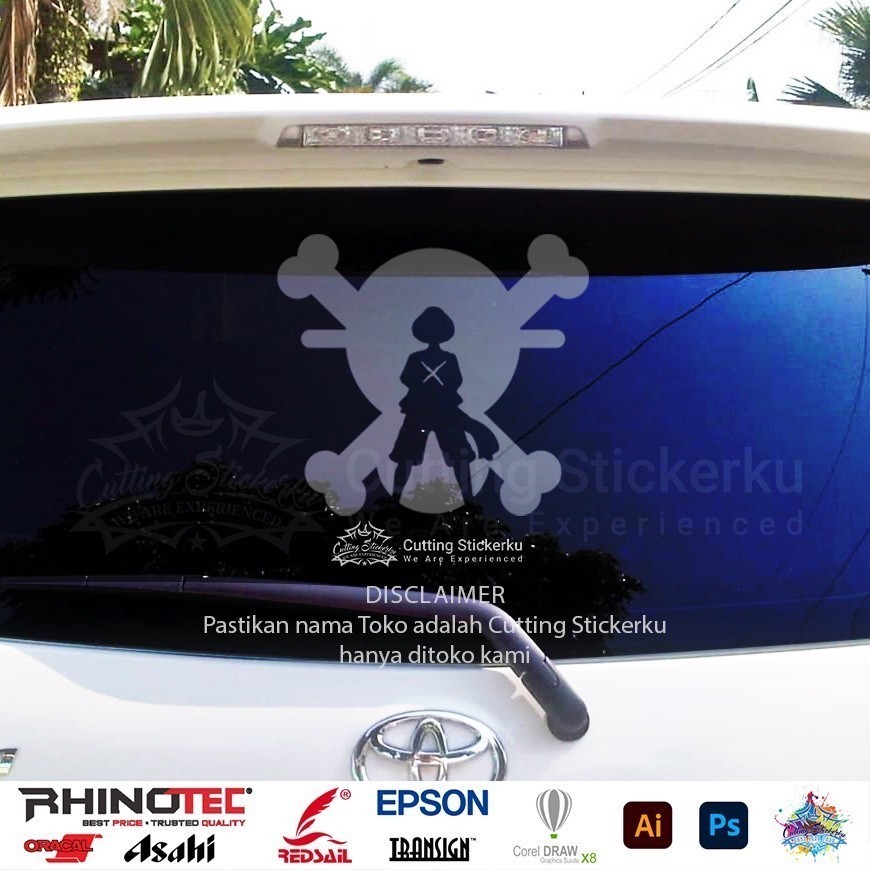 Sticker Cutting Shadow Luffy Logo Variasi Motor & Mobil Custom Emblem