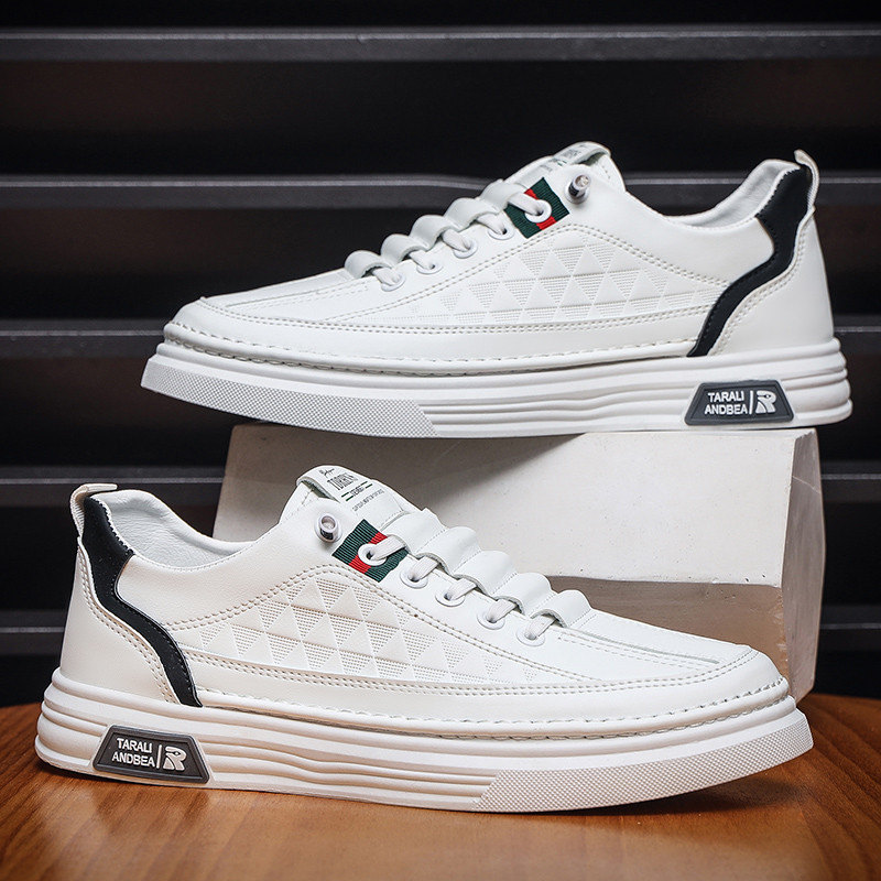 Kibo Sepatu Olahraga Putih Pria Sepatu Santai Impor Sepatu Komuter Sepatu Bernapas RinganSepatu Slip