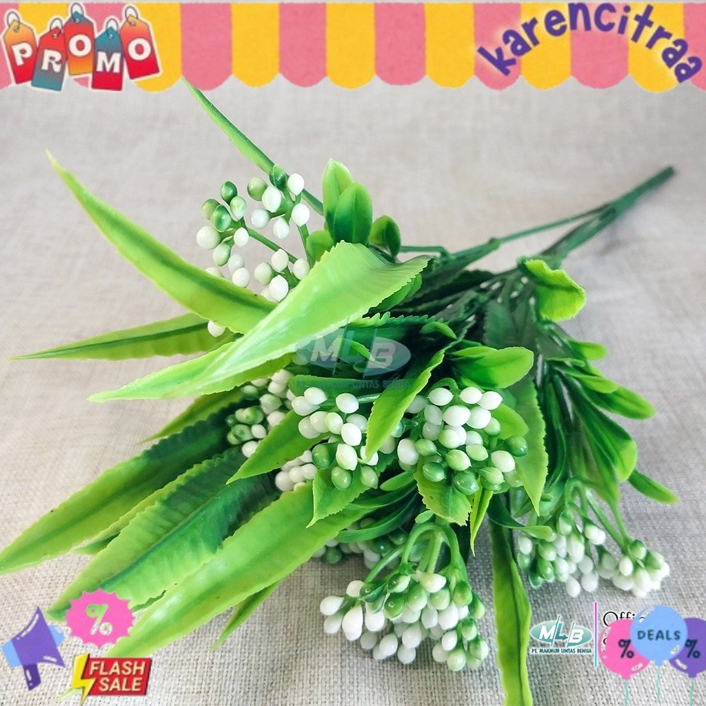 MLB Daun Taman Peacock Pikok Putih Artificial Plastik ORDER NOW MAKMUR