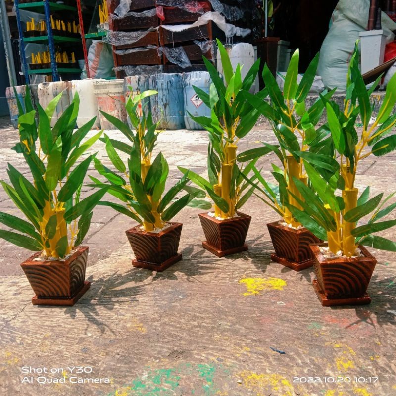 LENGKAP VAS BEBATUAN BAMBU KUNING ARTIFICIAL DEKORASI//RANGKAIAN BUNGA BAMBU ARTIFICIAL DEKORASI