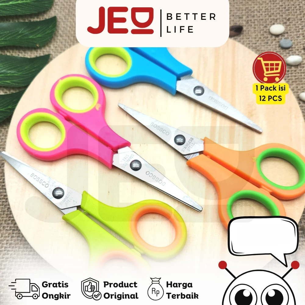 

1 Lembar(12 Pcs) Gunting Scissors BOSSCO BC-804